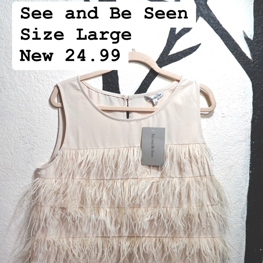 See and be seen Cream top Tank, Size Large